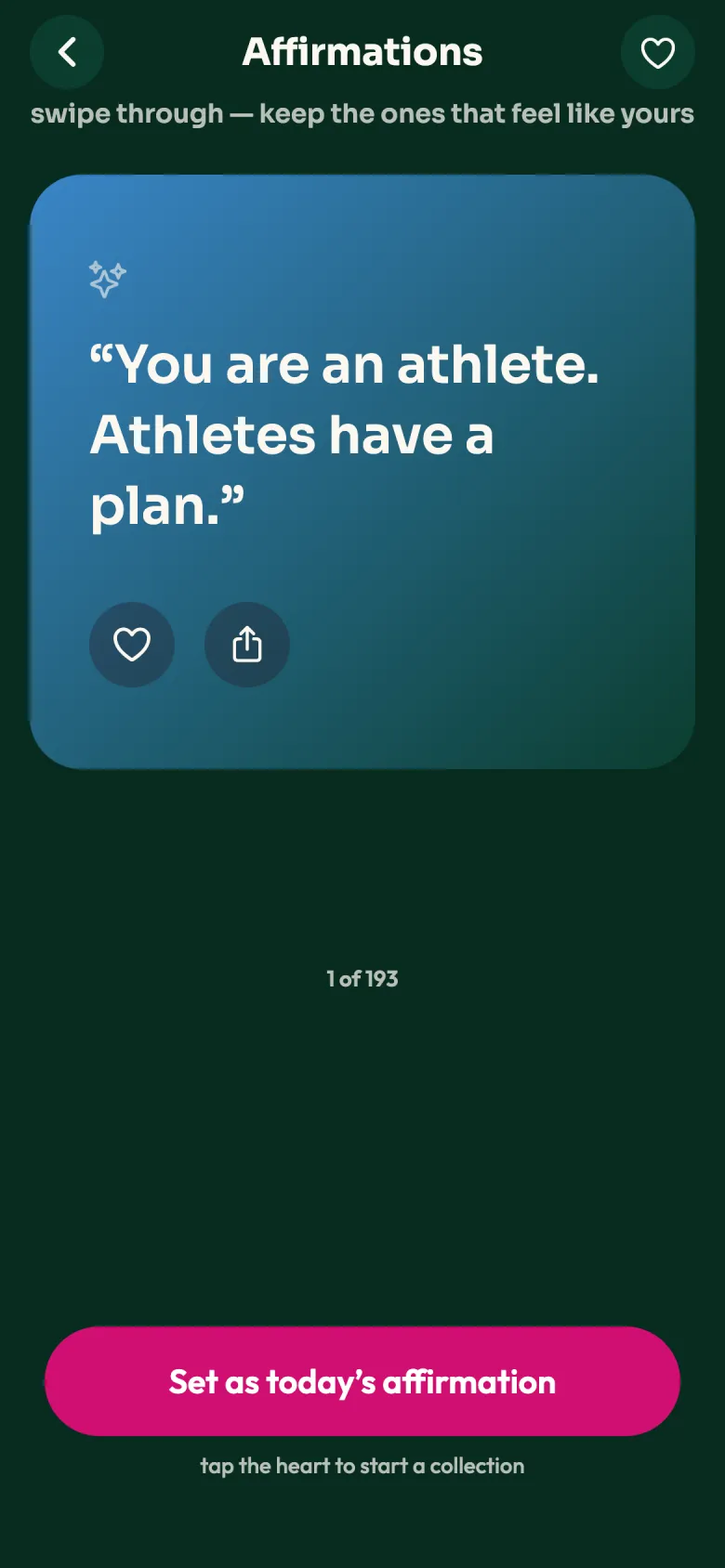 An affirmation: you are an athlete, athletes have a plan.