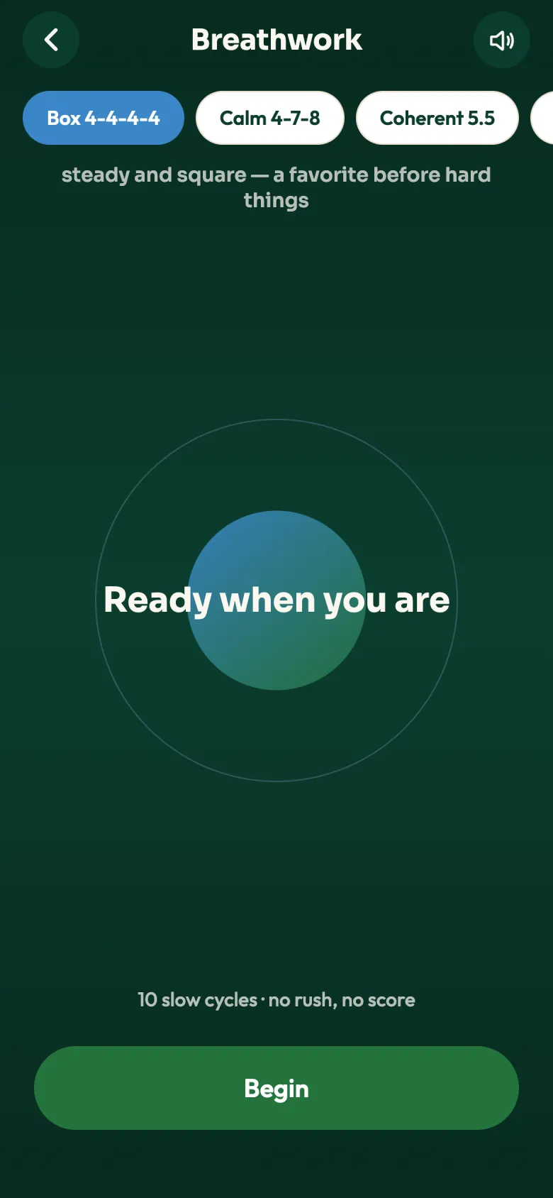 Breathwork: box breathing, ready when you are.